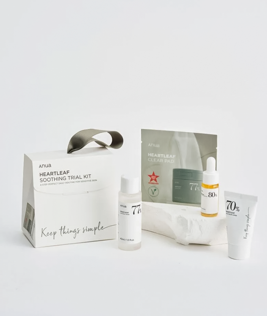 Heartleaf soothing trial kit by anua consists of 4 items.