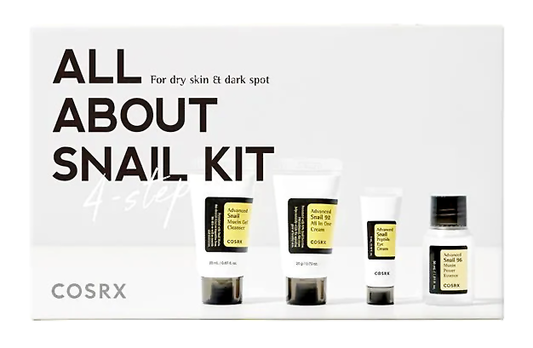 Best selling Korean brand, COSRX, all about snail kit for dry and dark spot.